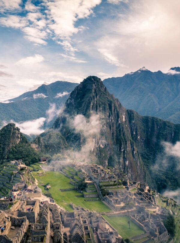 mountain with clouds